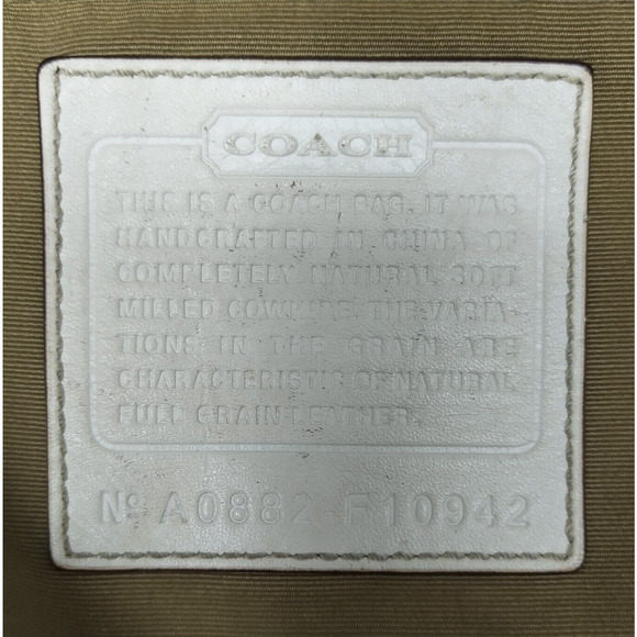 Coach Ivory Pebbled Leather Zipper Closure Crossbody Bag - Picture 12 of 16